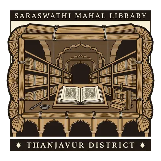 Saraswathi Mahal Library travel stamp