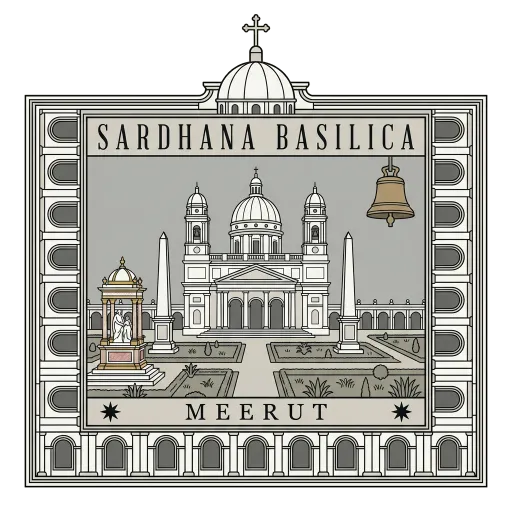 Sardhana Basilica travel stamp