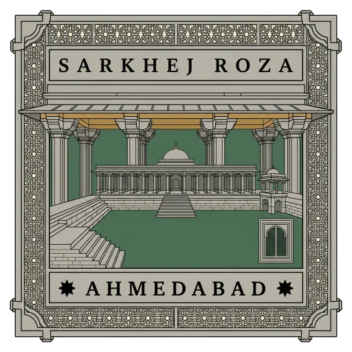 Sarkhej Roza travel stamp