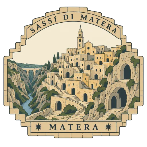 Sassi di Matera travel stamp