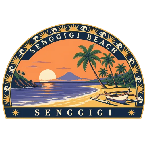 Senggigi Beach travel stamp