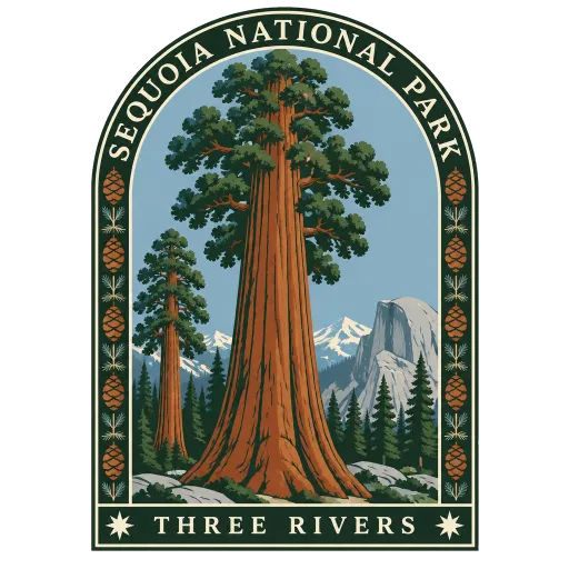 Sequoia National Park travel stamp