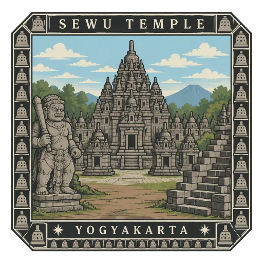 Sewu Temple travel stamp