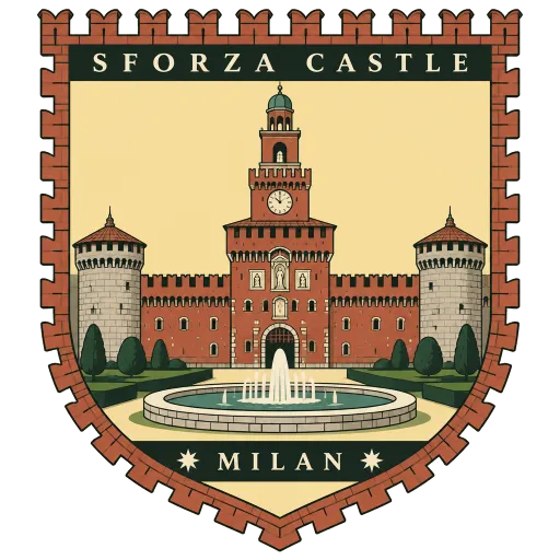 Sforza Castle travel stamp