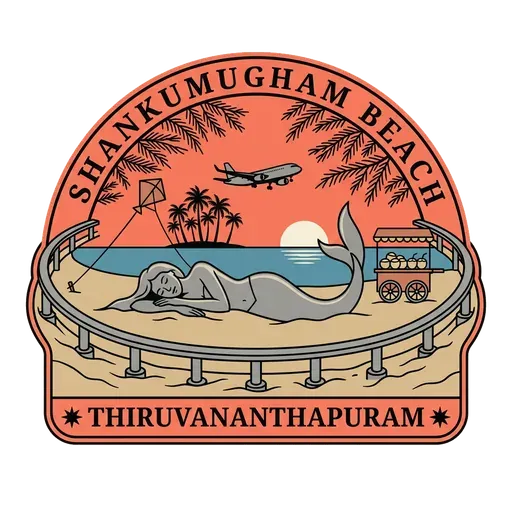 Shankumugham Beach travel stamp
