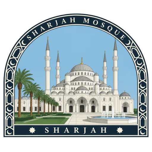 Sharjah Mosque travel stamp