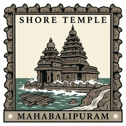 Shore Temple travel stamp