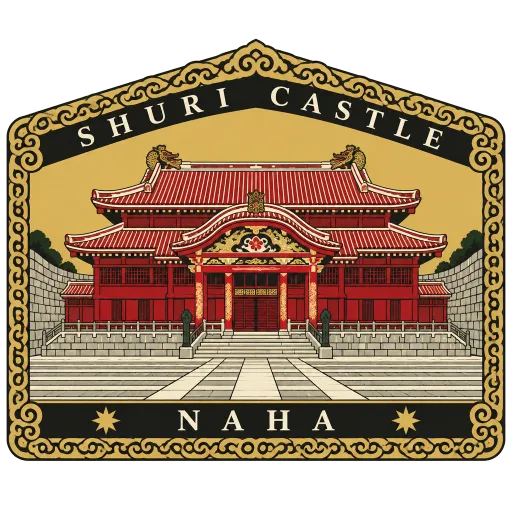Shuri Castle travel stamp