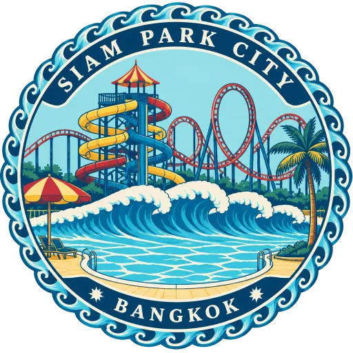 Siam Park City travel stamp