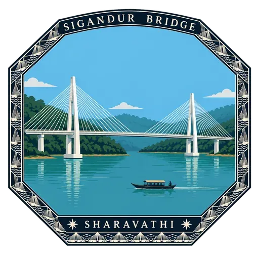 Sigandur Bridge travel stamp