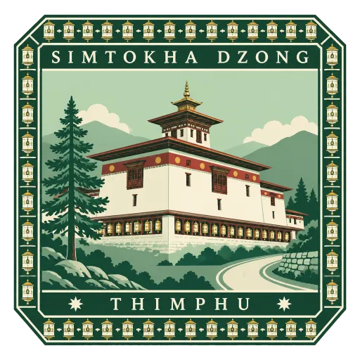 Simtokha Dzong travel stamp