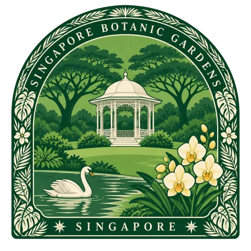 Singapore Botanic Gardens travel stamp