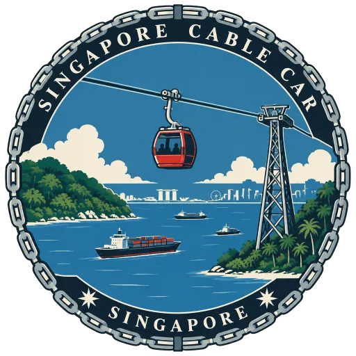 Singapore Cable Car travel stamp