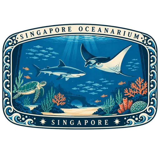Singapore Oceanarium travel stamp