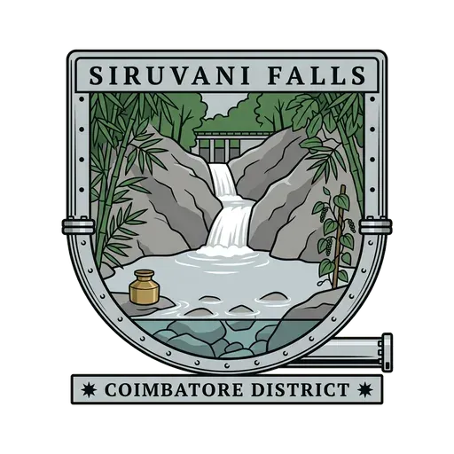 Siruvani Falls travel stamp