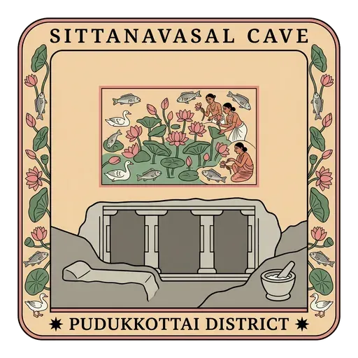 Sittanavasal Cave travel stamp