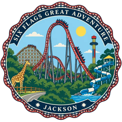 Six Flags Great Adventure travel stamp