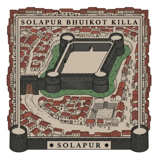 Solapur Bhuikot Killa travel stamp