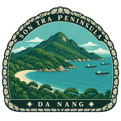 Son Tra Peninsula travel stamp