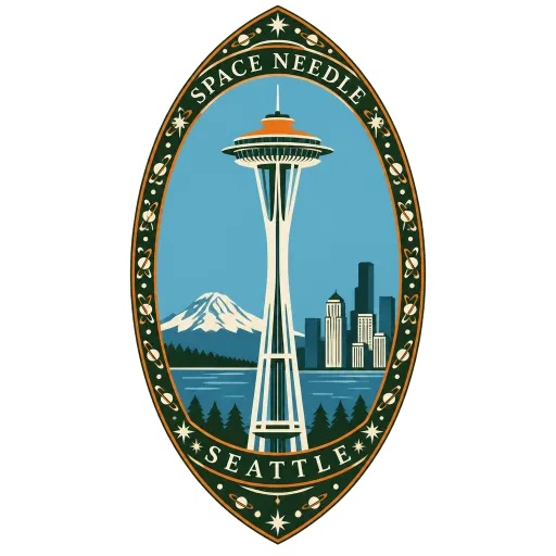 Space Needle travel stamp