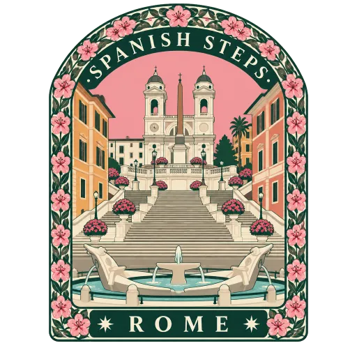 Spanish Steps travel stamp