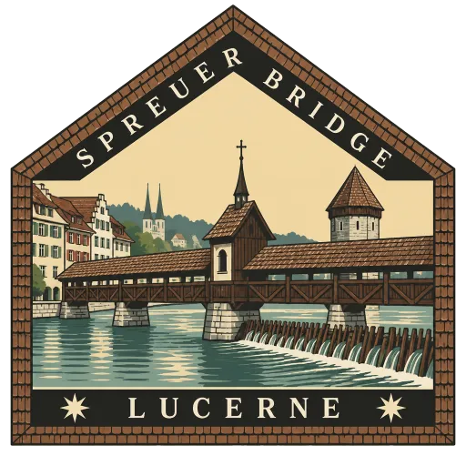 Spreuer Bridge travel stamp