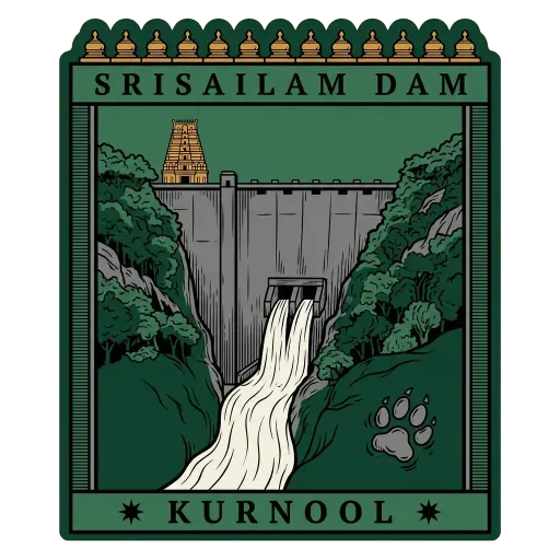 Srisailam Dam travel stamp