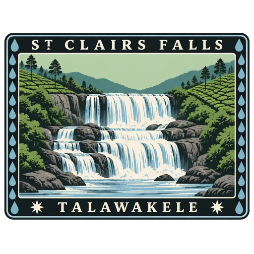 St. Clair's Falls travel stamp