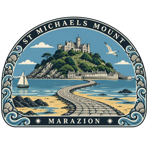 St Michael's Mount travel stamp