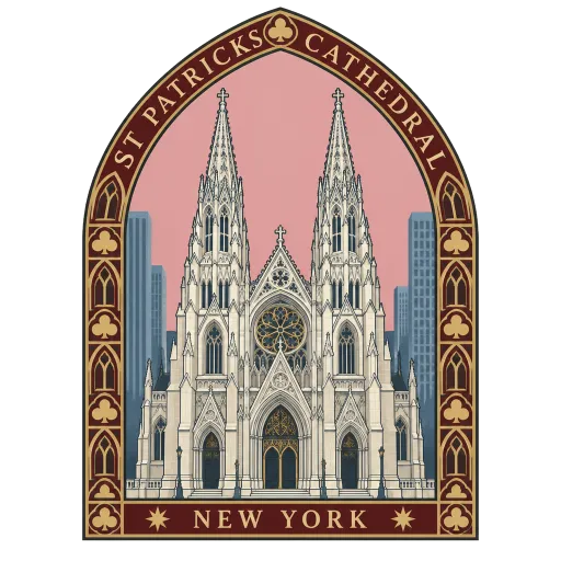 St. Patrick's Cathedral travel stamp
