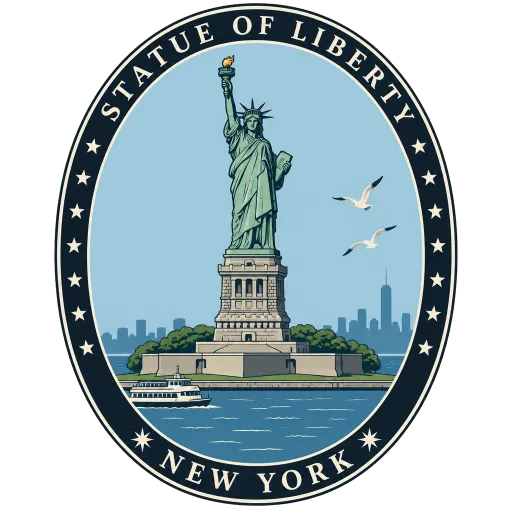 Statue of Liberty travel stamp