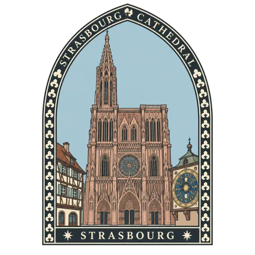 Strasbourg Cathedral travel stamp