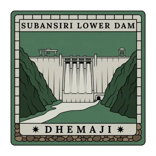 Subansiri Lower Dam travel stamp
