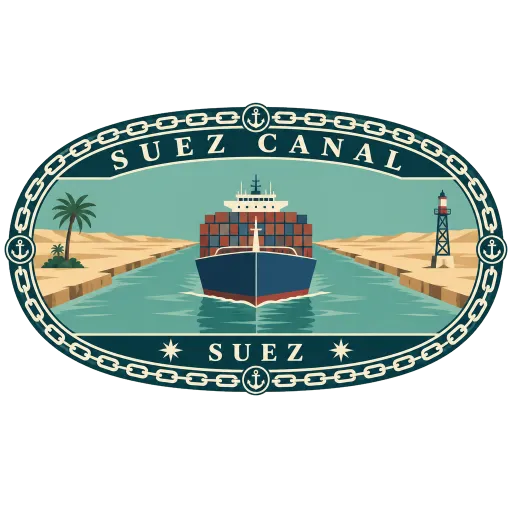 Suez Canal travel stamp