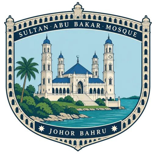 Sultan Abu Bakar State Mosque travel stamp