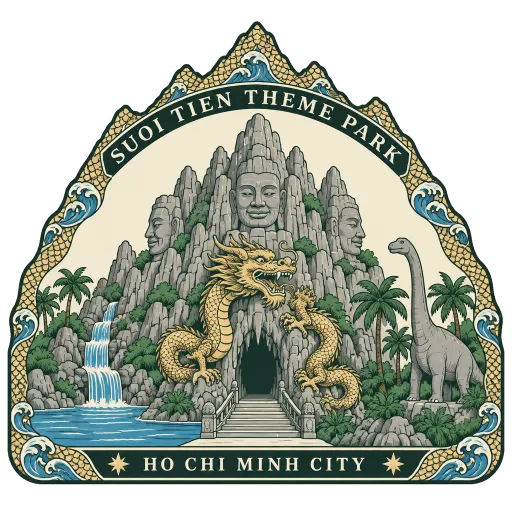 Suoi Tien Theme Park travel stamp