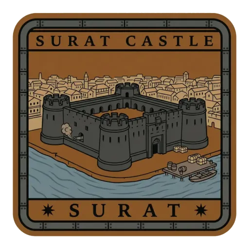 Surat Castle travel stamp