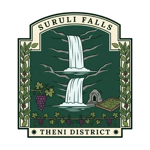 Suruli Falls travel stamp