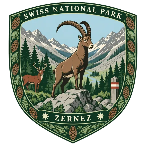 Swiss National Park travel stamp