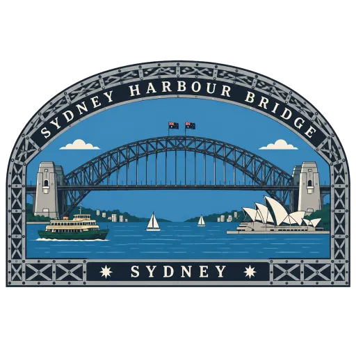 Sydney Harbour Bridge travel stamp