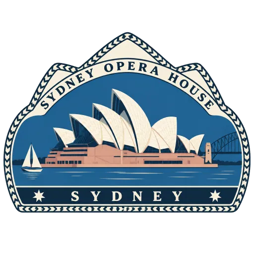 Sydney Opera House travel stamp