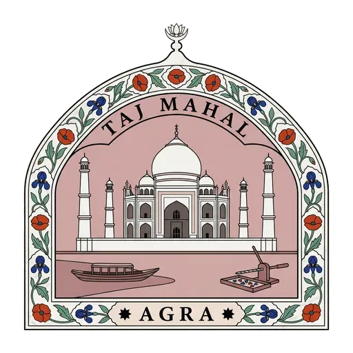 Taj Mahal travel stamp