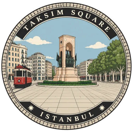 Taksim Square travel stamp