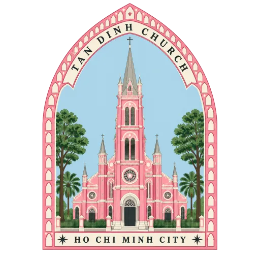 Tan Dinh Church travel stamp