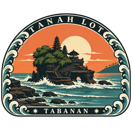 Tanah Lot travel stamp