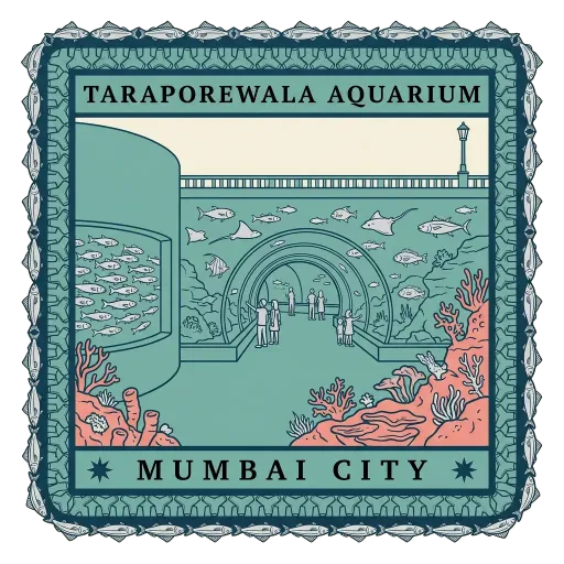 Taraporewala Aquarium travel stamp
