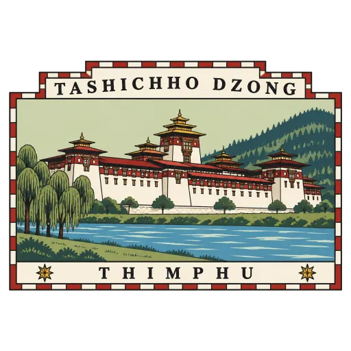 Tashichho Dzong travel stamp