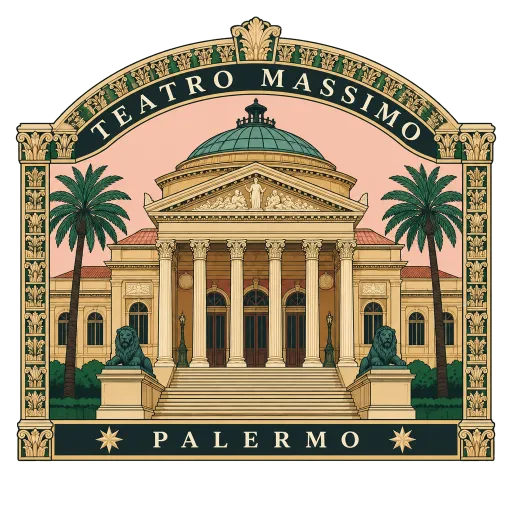 Teatro Massimo travel stamp