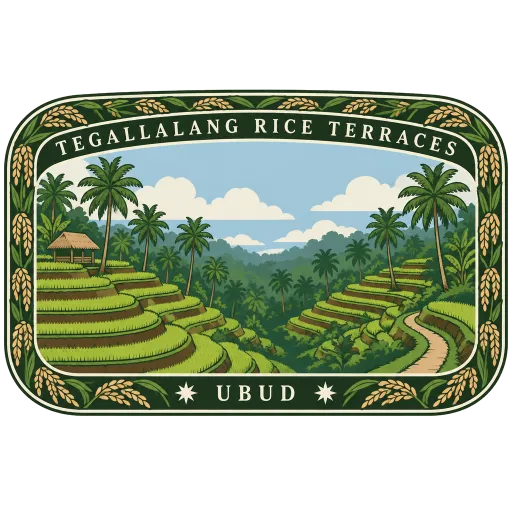 Tegallalang Rice Terraces travel stamp