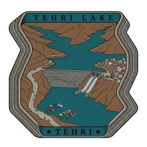 Tehri Lake travel stamp